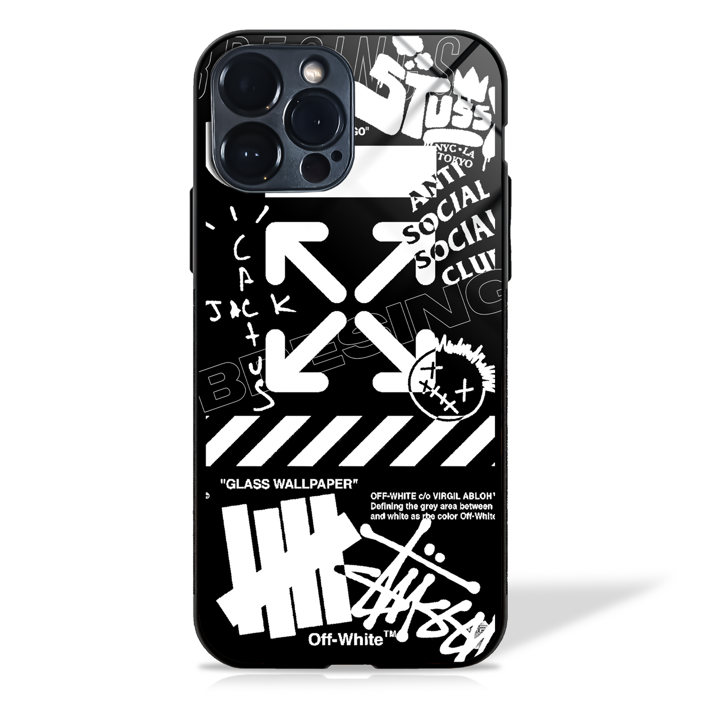 Off White AIR Cross Arrows Premium Glass Case (3 color variants) - - MW Stuffs -
