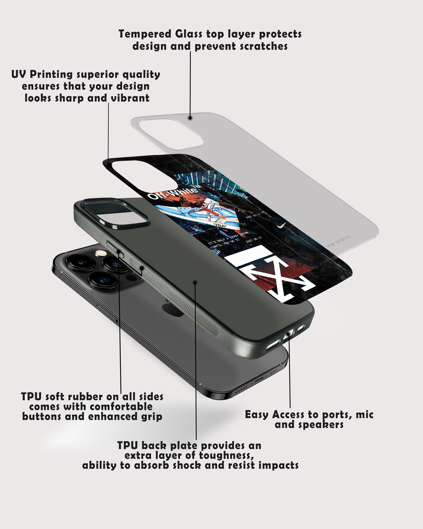 Off White AIR Vintage Poster Glass Case - - MW Stuffs -