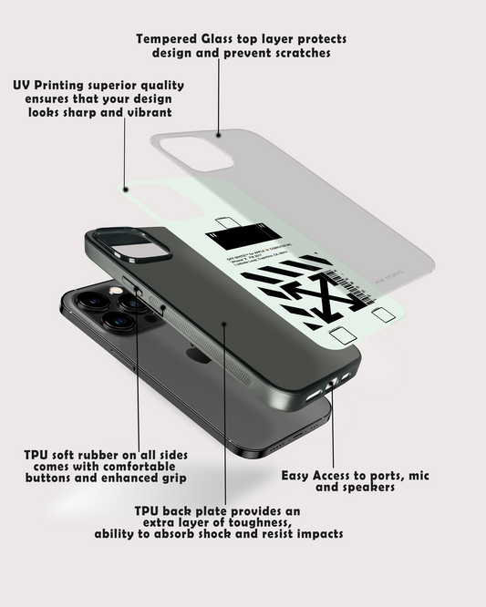 Off White Cross Clear Skies Glass Case - - MW Stuffs -