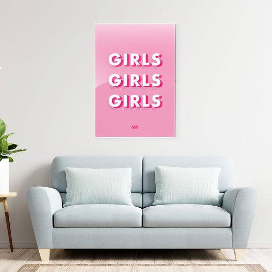 Pink Girls Aesthetic Metal-Poster