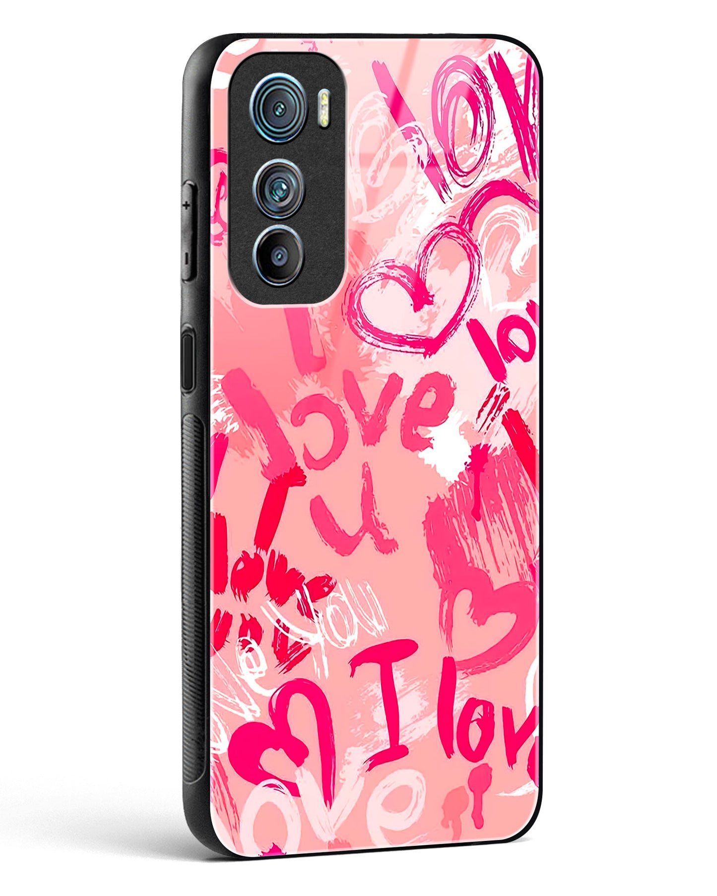 Pink Love Graffiti Glass Phone Case-Motorola Edge 30