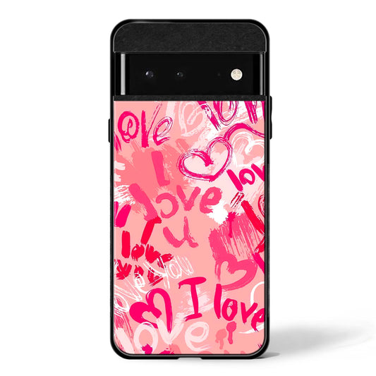 Pink Love Graffiti Google Pixel Glass Phone Case