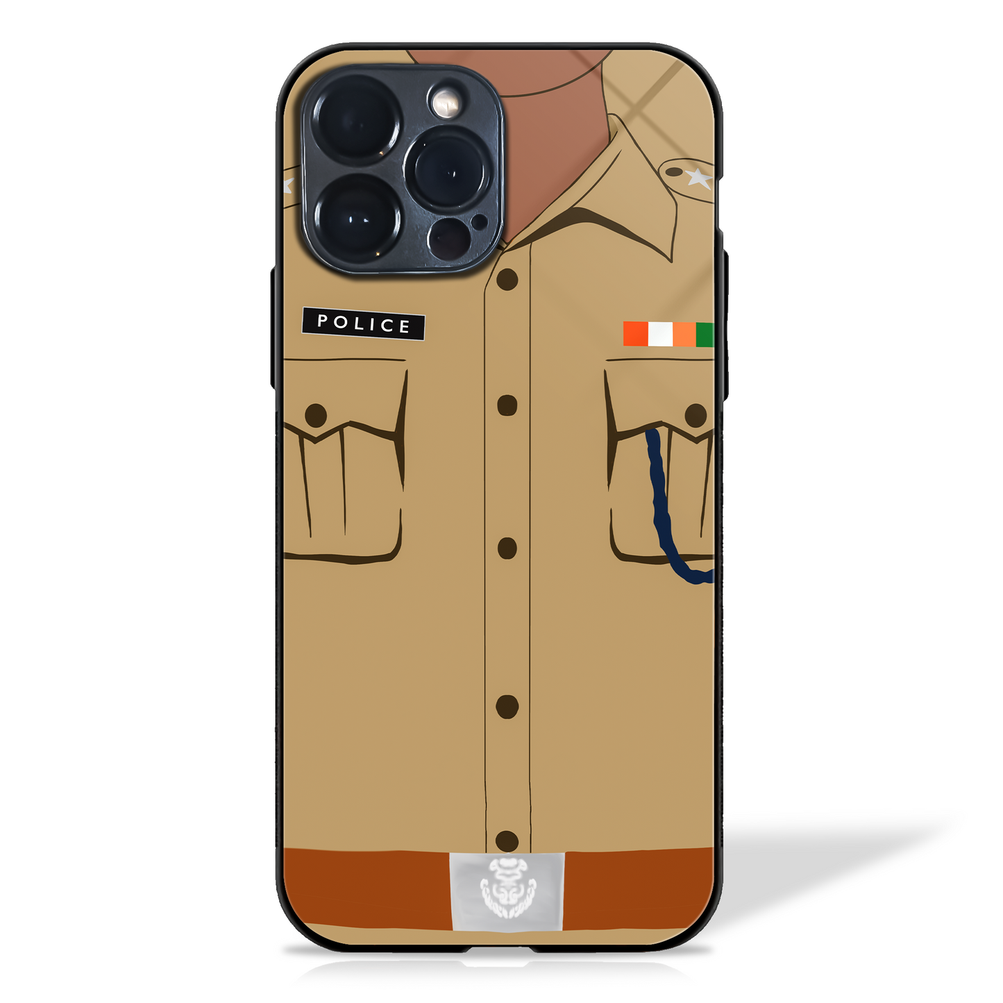Indian Police Suit illustration Glass Case