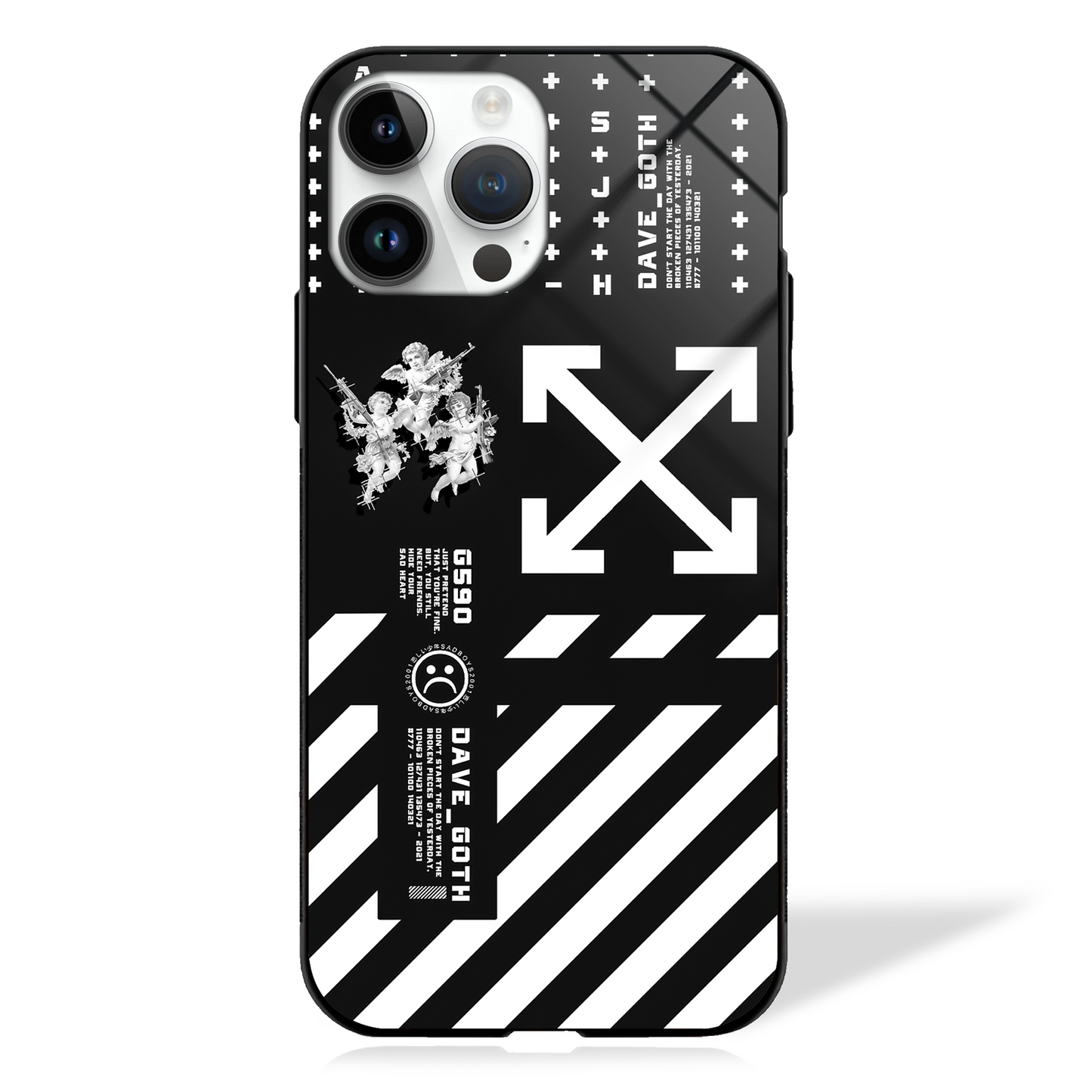 Positive Vibes Off-White Premium GLASS CASE - - MW Stuffs -