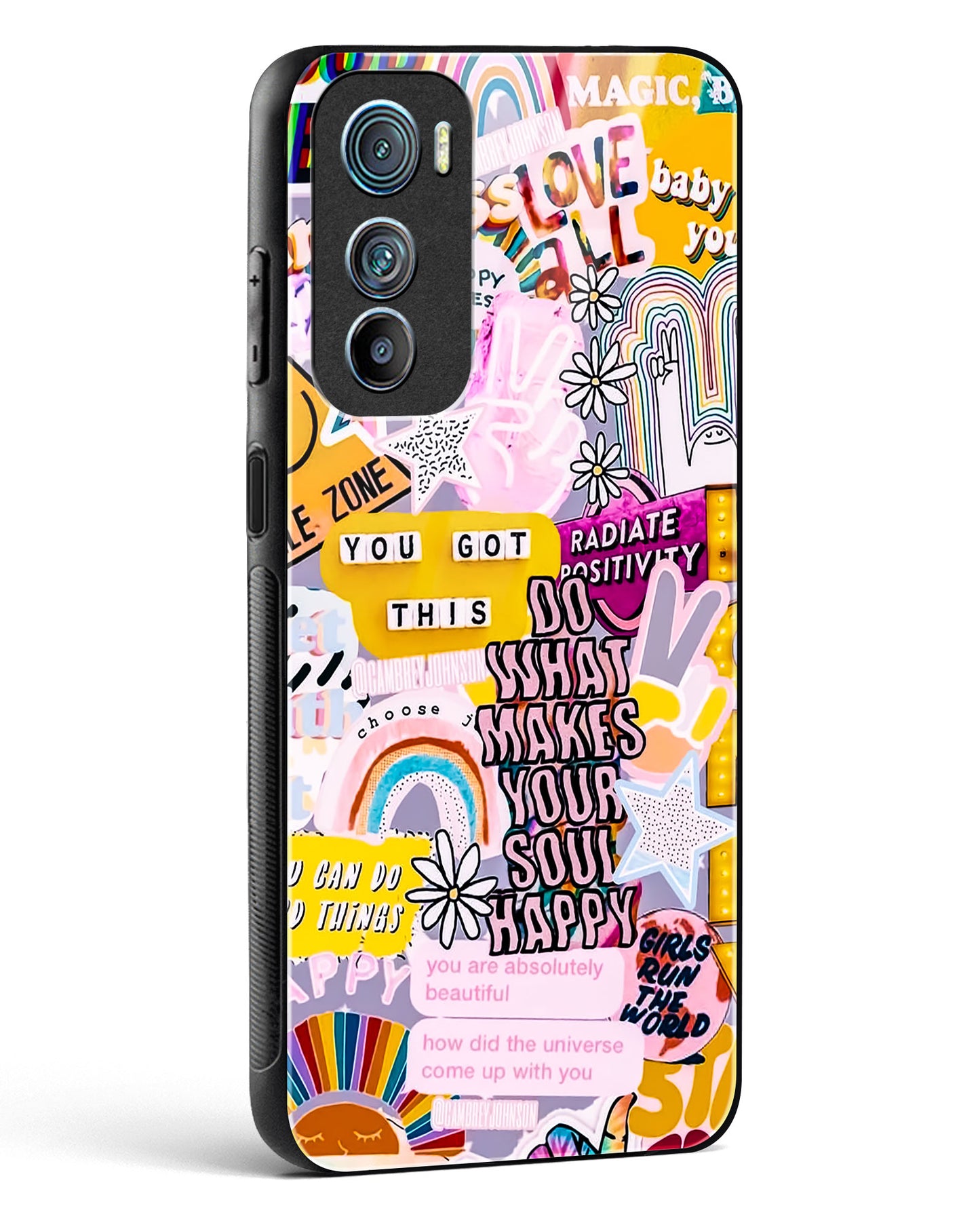 Positivity Collage Glass Phone Case-Motorola Edge 30