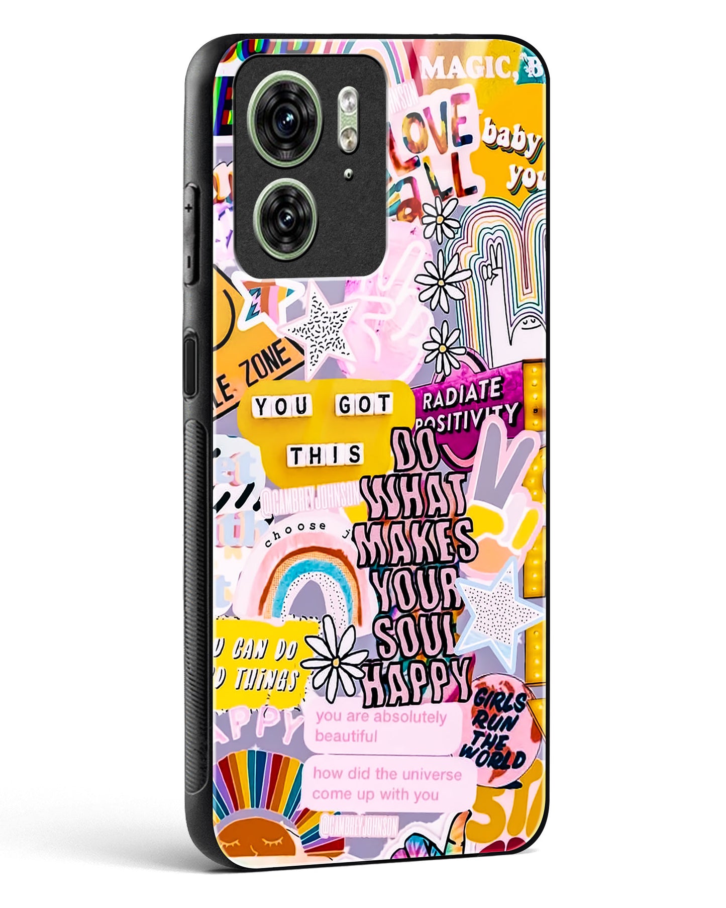 Positivity Collage Glass Phone Case-Motorola Edge 40