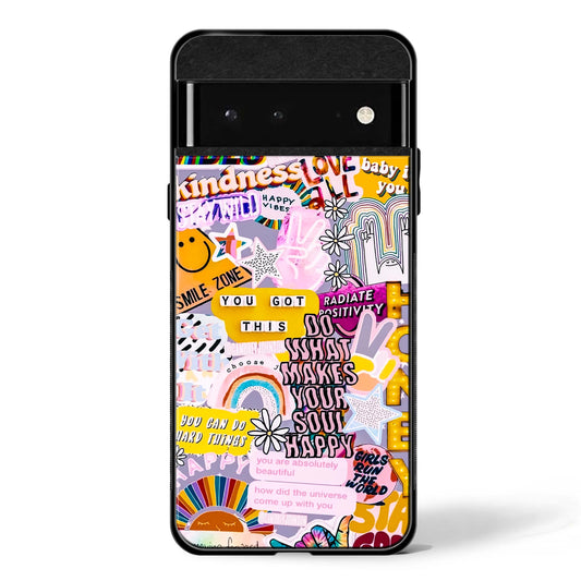 Positivity Collage Google Pixel Glass Phone Case