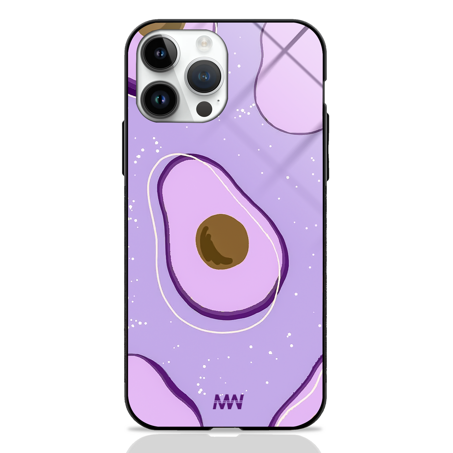 Purple Avocado Premium Glass Case - - MW Stuffs -