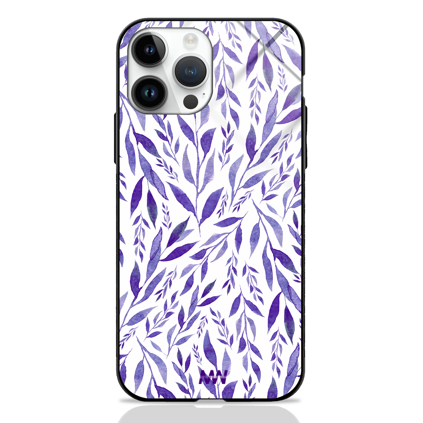 Purple Flora Premium Glass Case - - MW Stuffs -