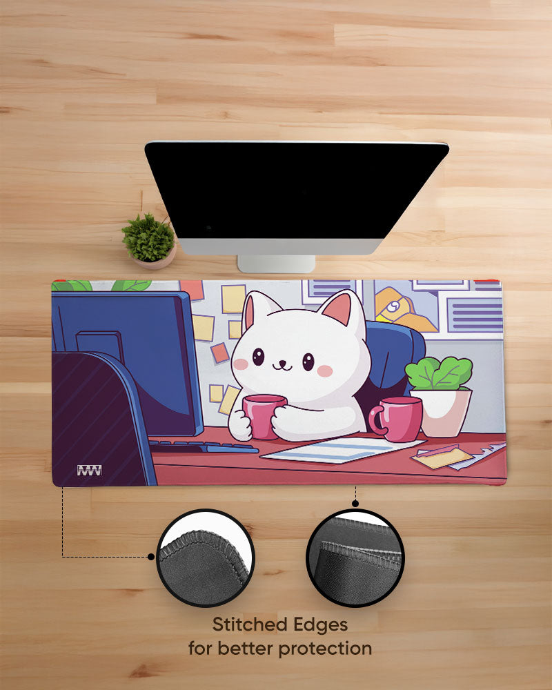 Purr-fectly Productive Cozy Cat Deskmat