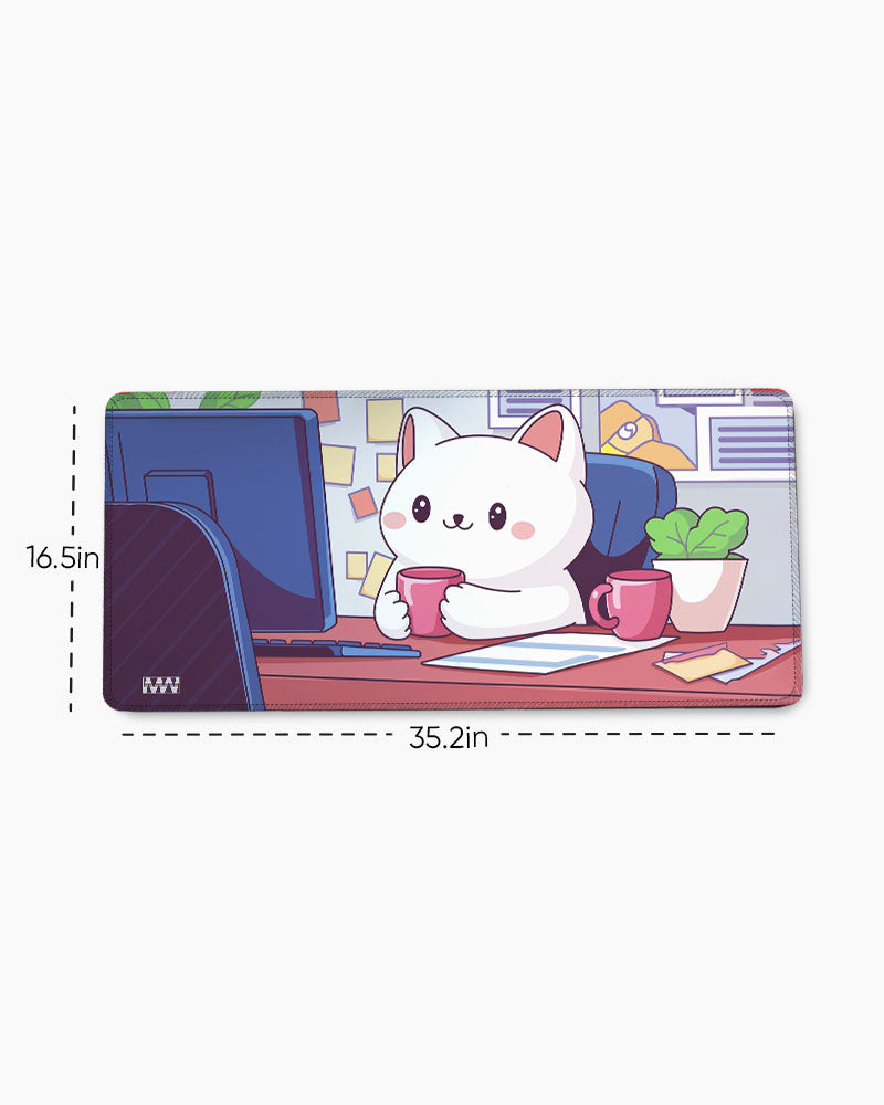 Purr-fectly Productive Cozy Cat Deskmat