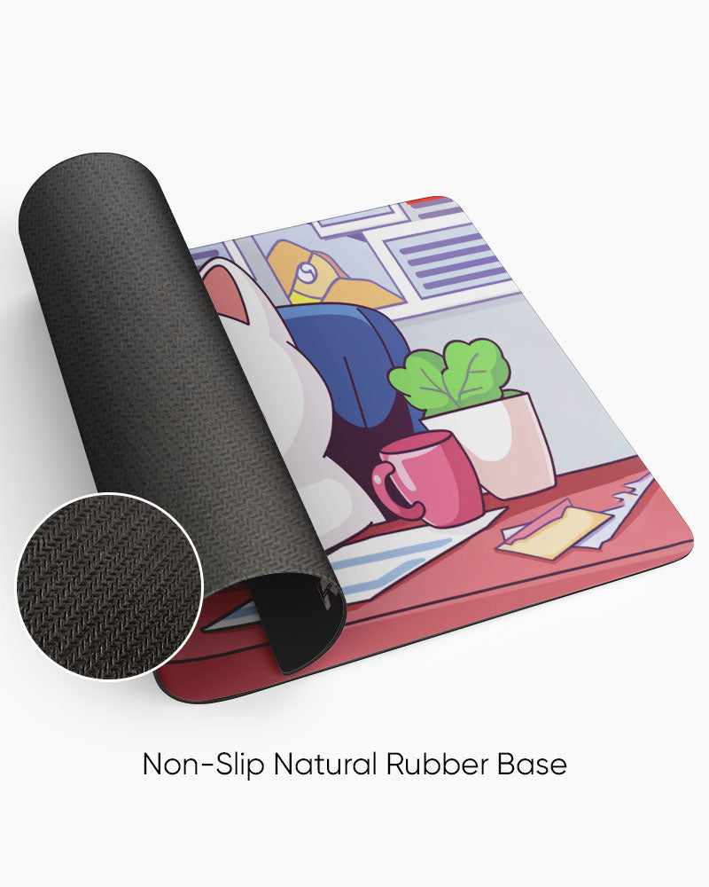 Purr-fectly Productive Cozy Cat Deskmat
