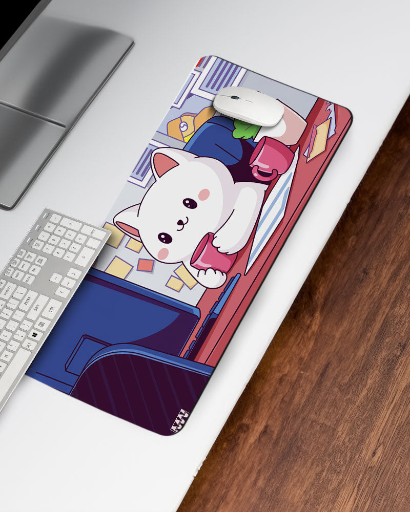 Purr-fectly Productive Cozy Cat Deskmat