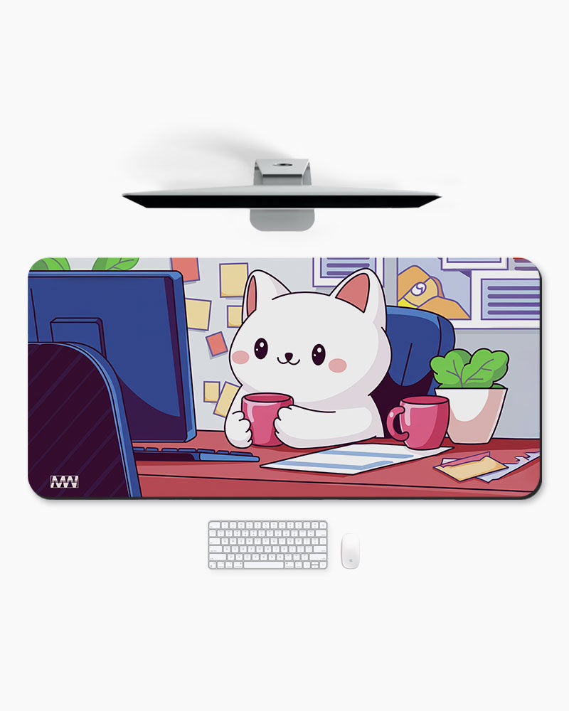 Purr-fectly Productive Cozy Cat Deskmat