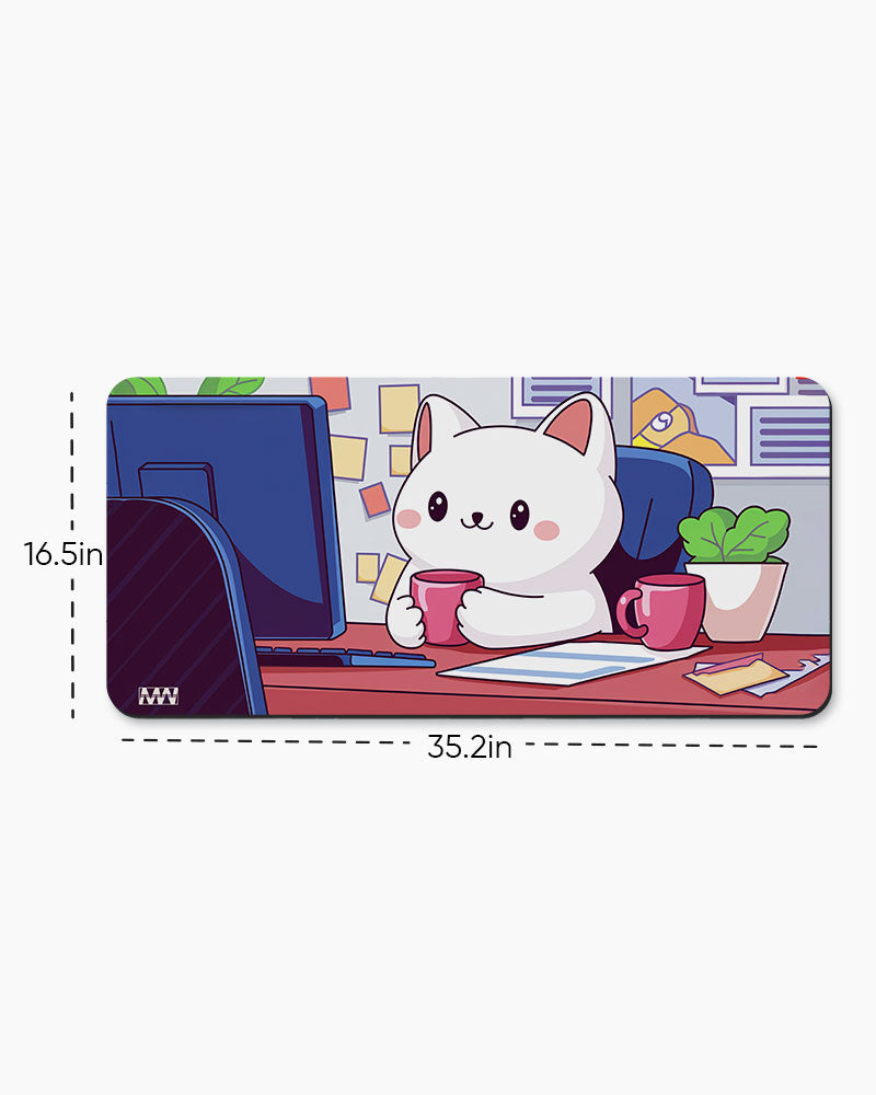 Purr-fectly Productive Cozy Cat Deskmat