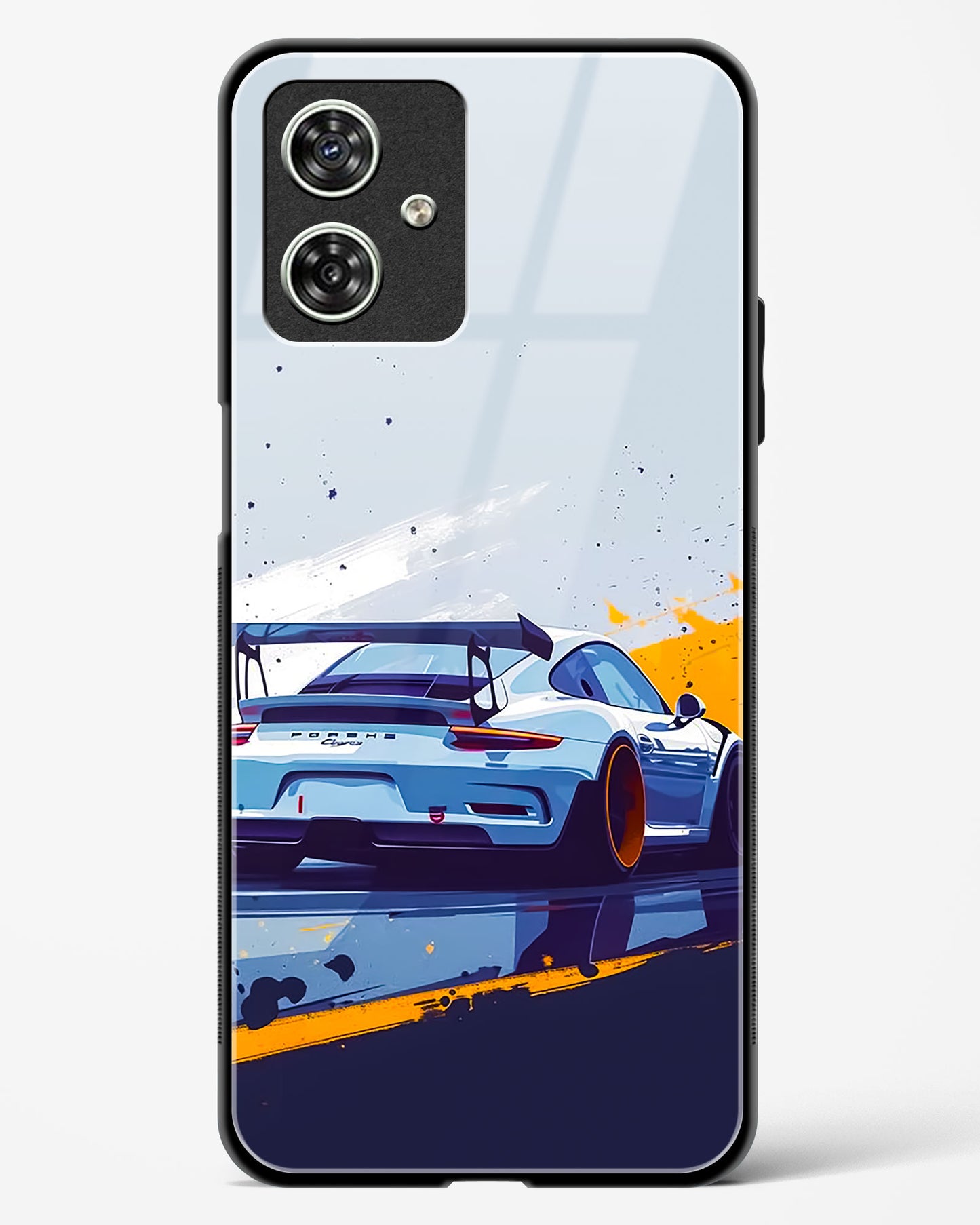 Racing Car Art Glass Phone Case-Moto G54 5G