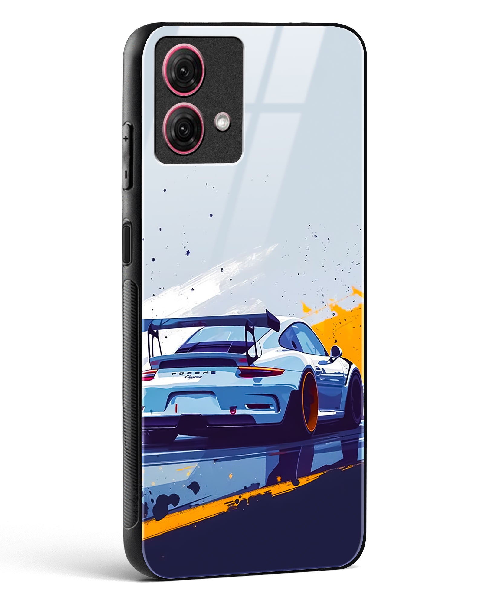 Racing Car Art Glass Phone Case-Moto G84 5G
