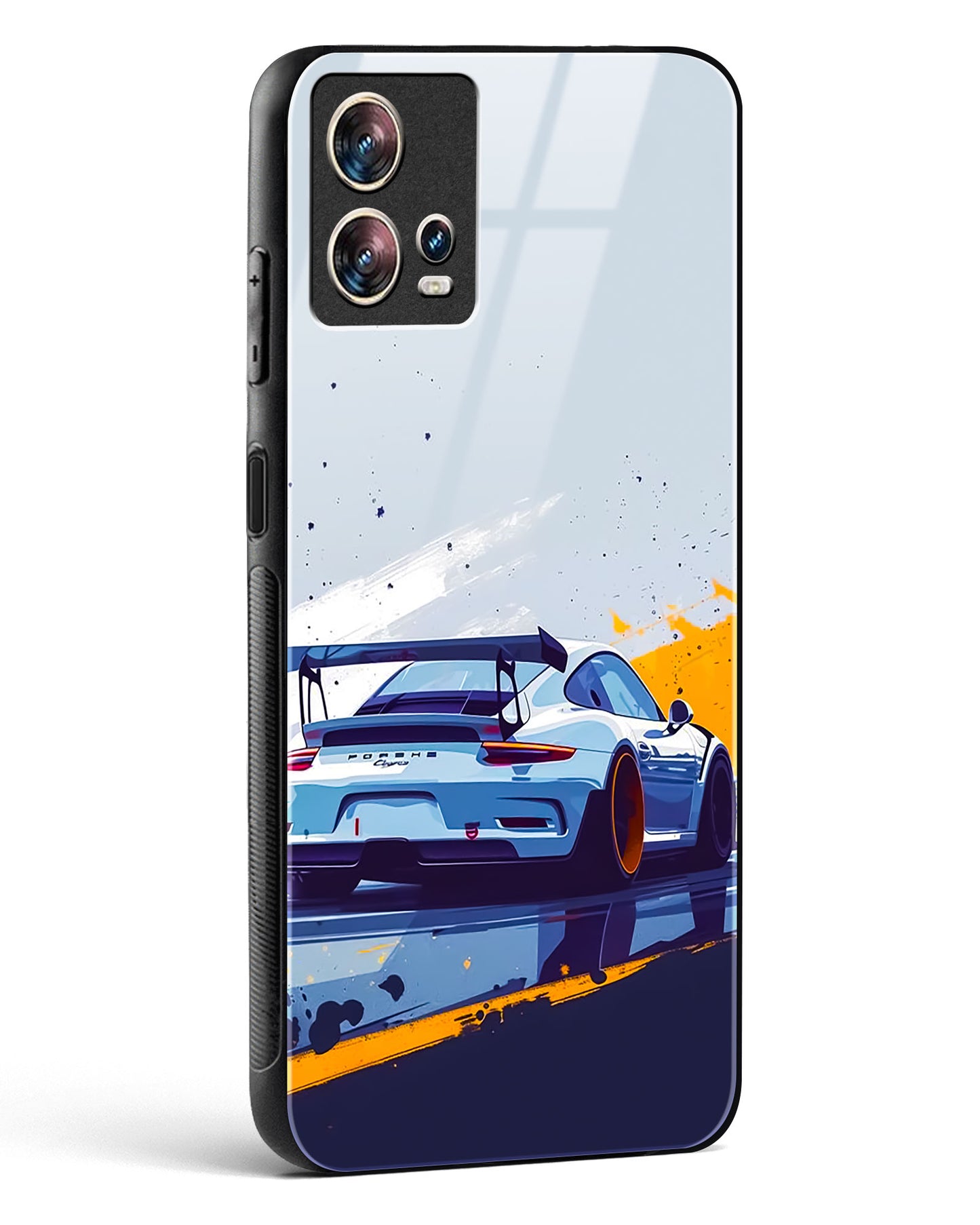 Racing Car Art Glass Phone Case-Motorola Edge 30 Fusion