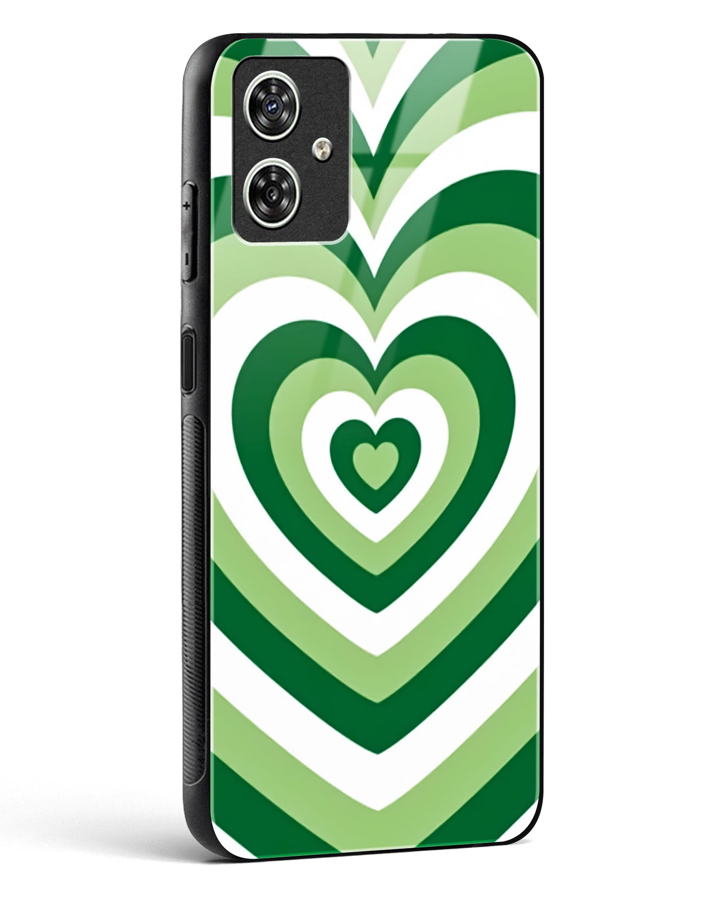 Radiant Green Hearts Glass Phone Case-Moto G54 5G