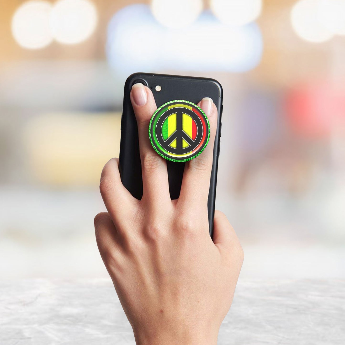 Rasta Peace Flat Pop Holder
