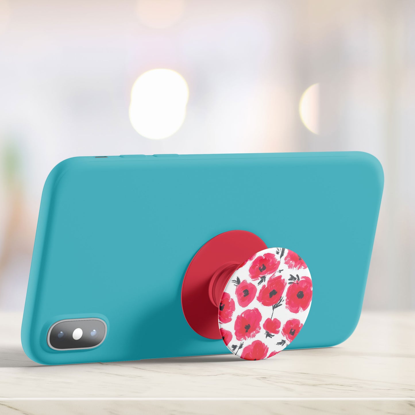 Red Floral Flat Pop Holder