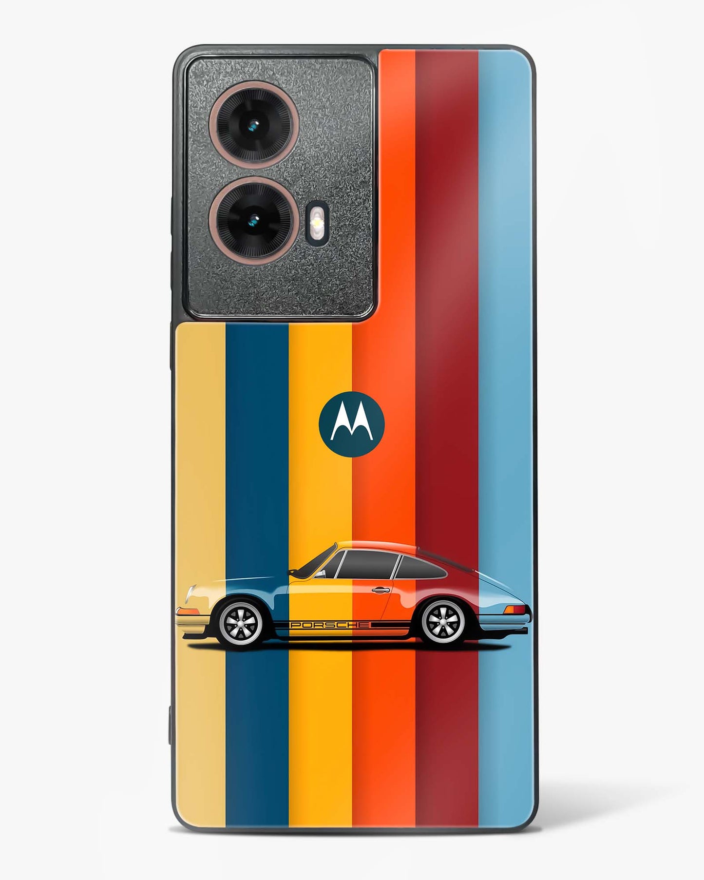 Retro Colors Striped Glass Phone Case-Moto G85 5G