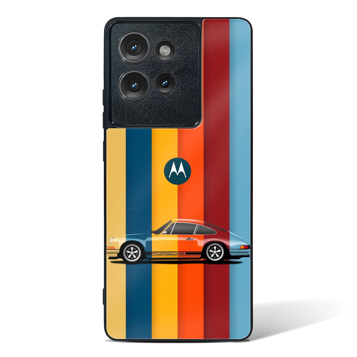 Retro Colors Striped Glass Phone Case-Motorola Edge 50