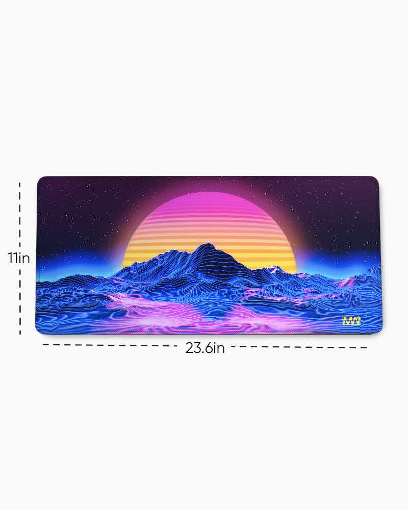 Retro Futuristic Sunset Deskmat
