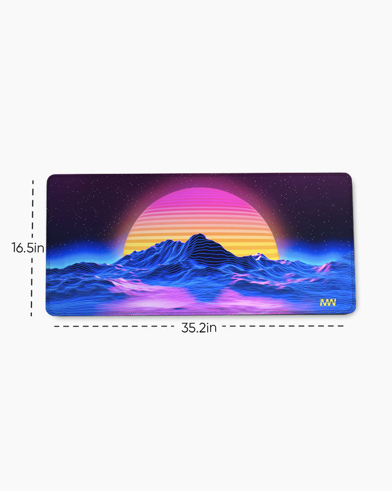 Retro Futuristic Sunset Deskmat