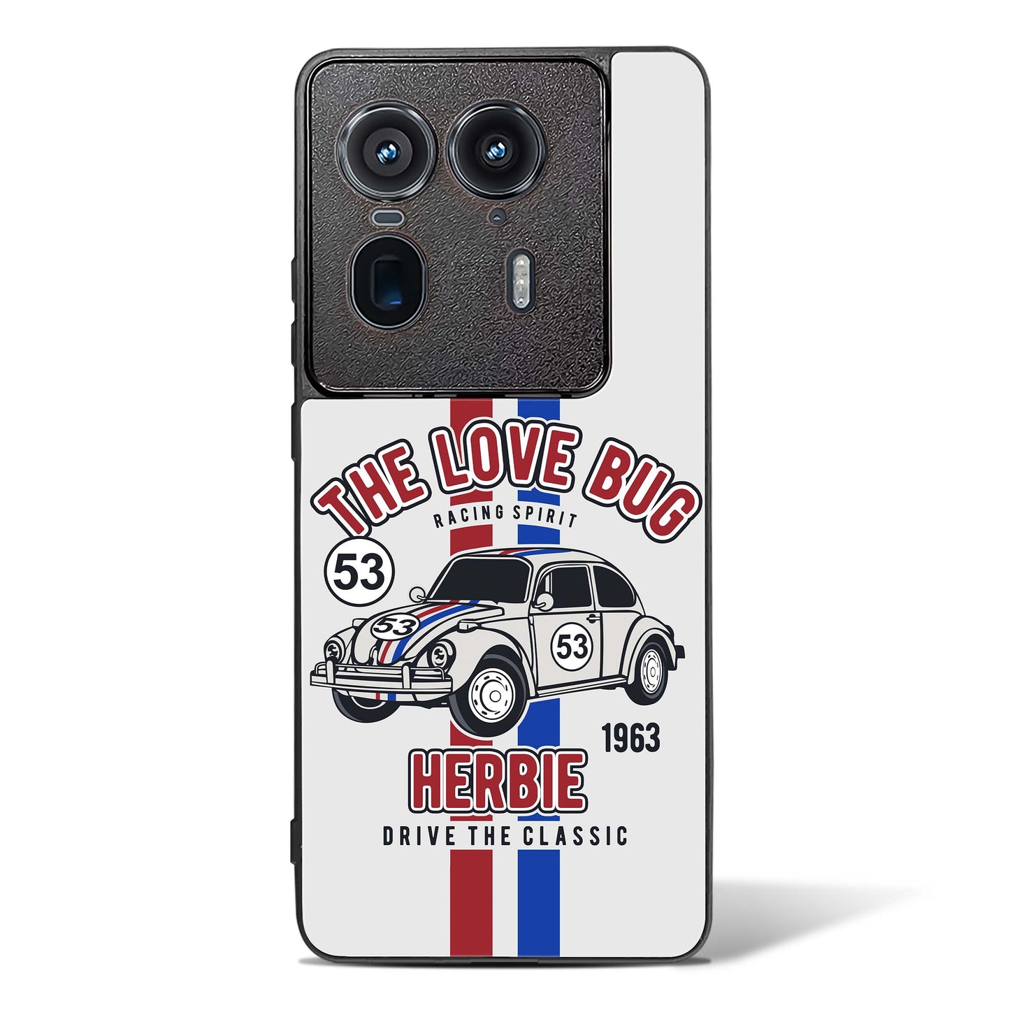 Retro Herbie Racing Glass Phone Case-Motorola Edge 50 Ultra