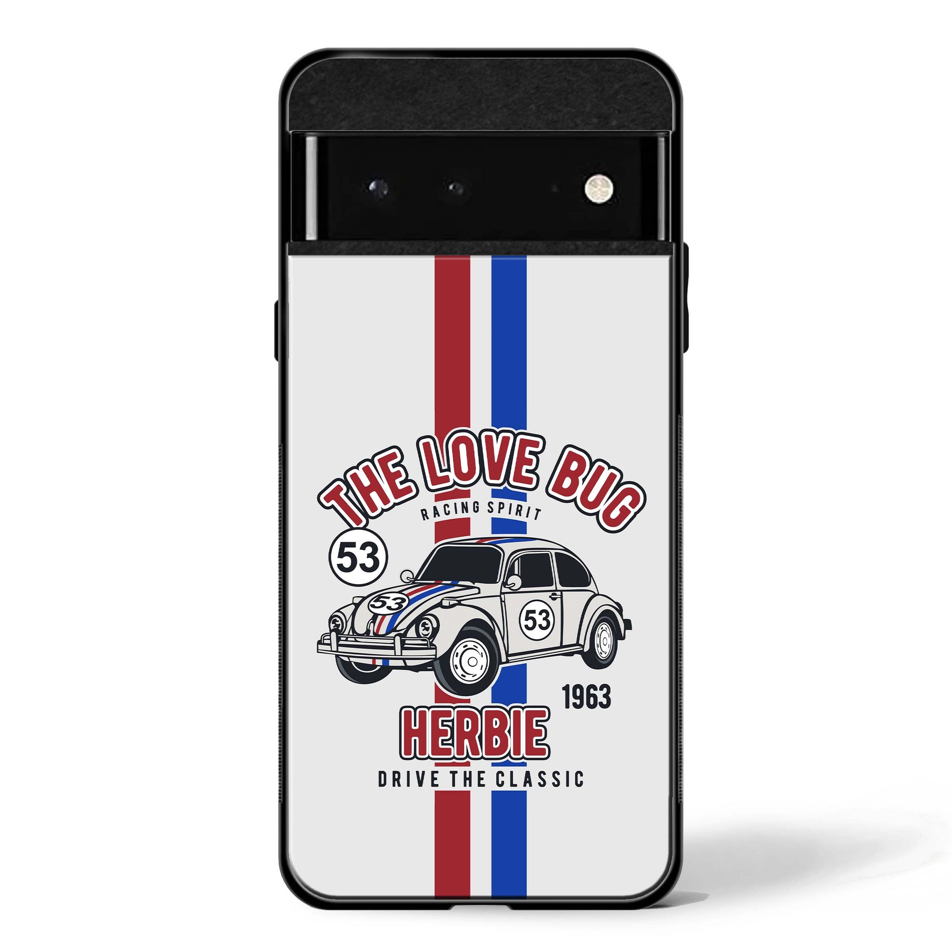 Retro Herbie Racing Google Pixel Glass Phone Case