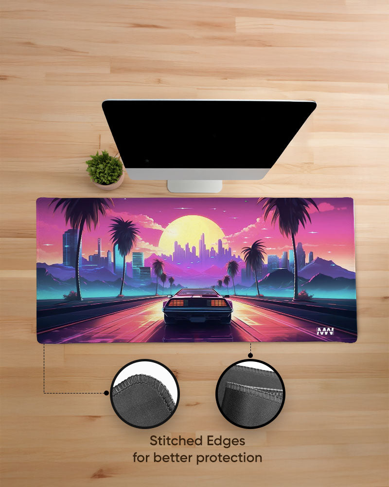 Retro Sunset Drive Deskmat