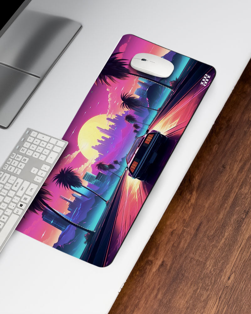 Retro Sunset Drive Deskmat
