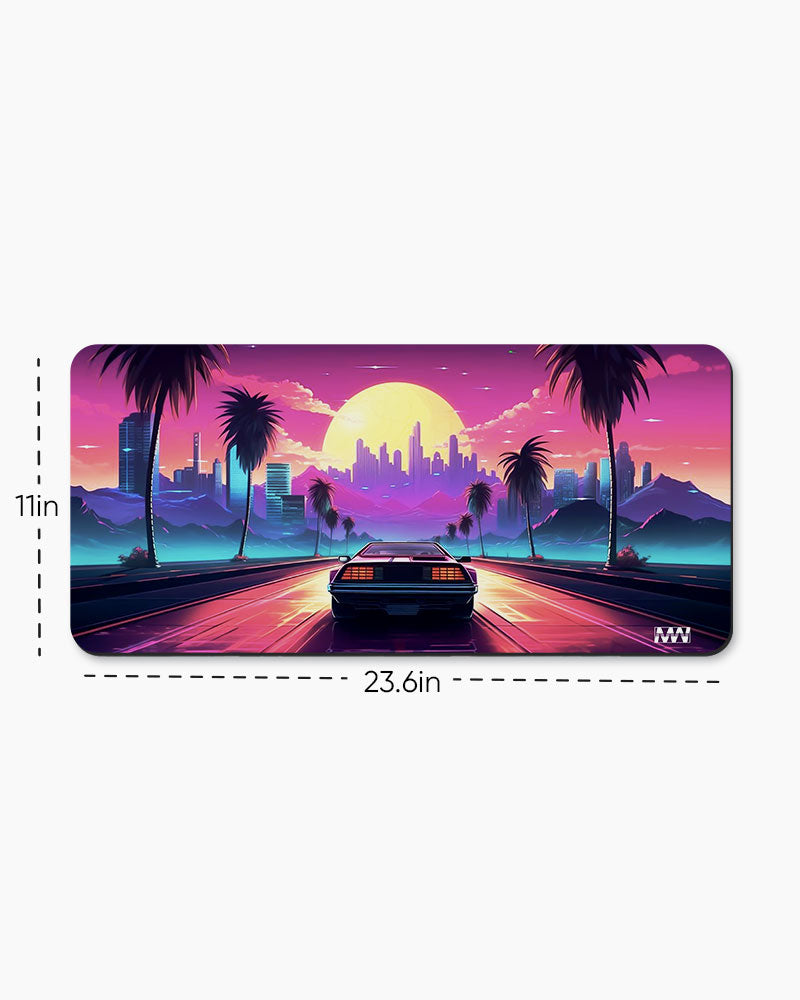 Retro Sunset Drive Deskmat