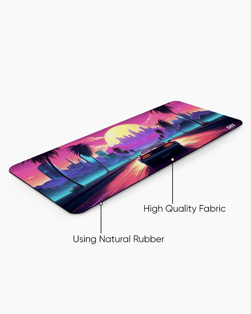 Retro Sunset Drive Deskmat