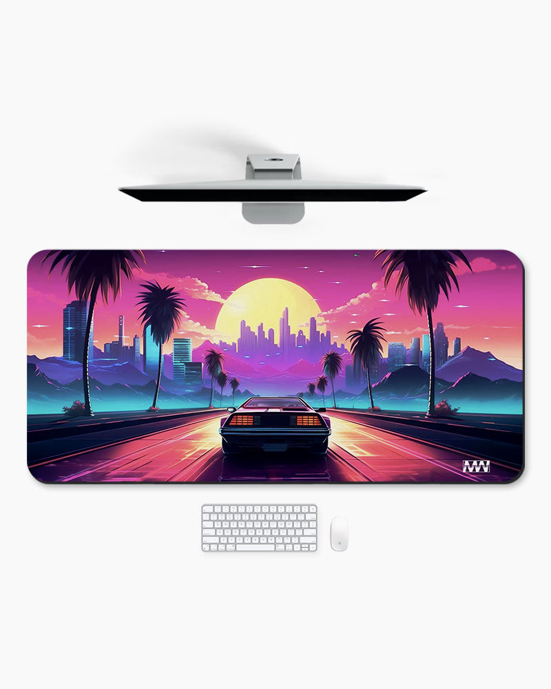 Retro Sunset Drive Deskmat