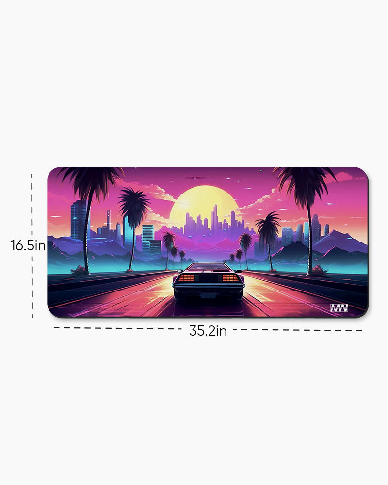 Retro Sunset Drive Deskmat
