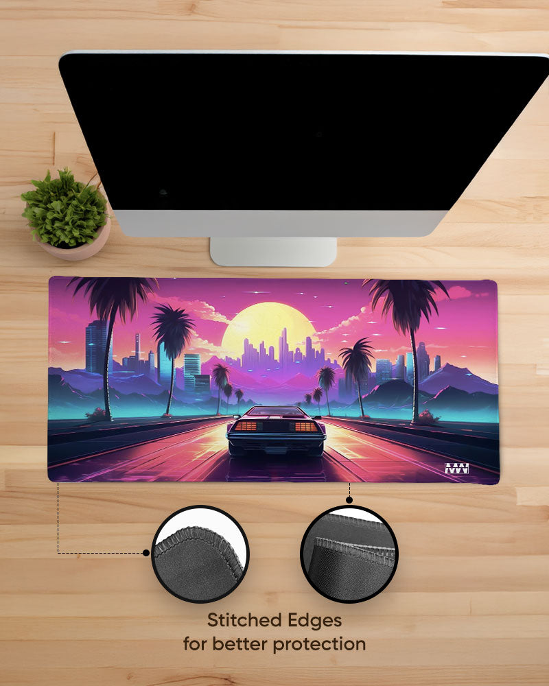 Retro Sunset Drive Deskmat