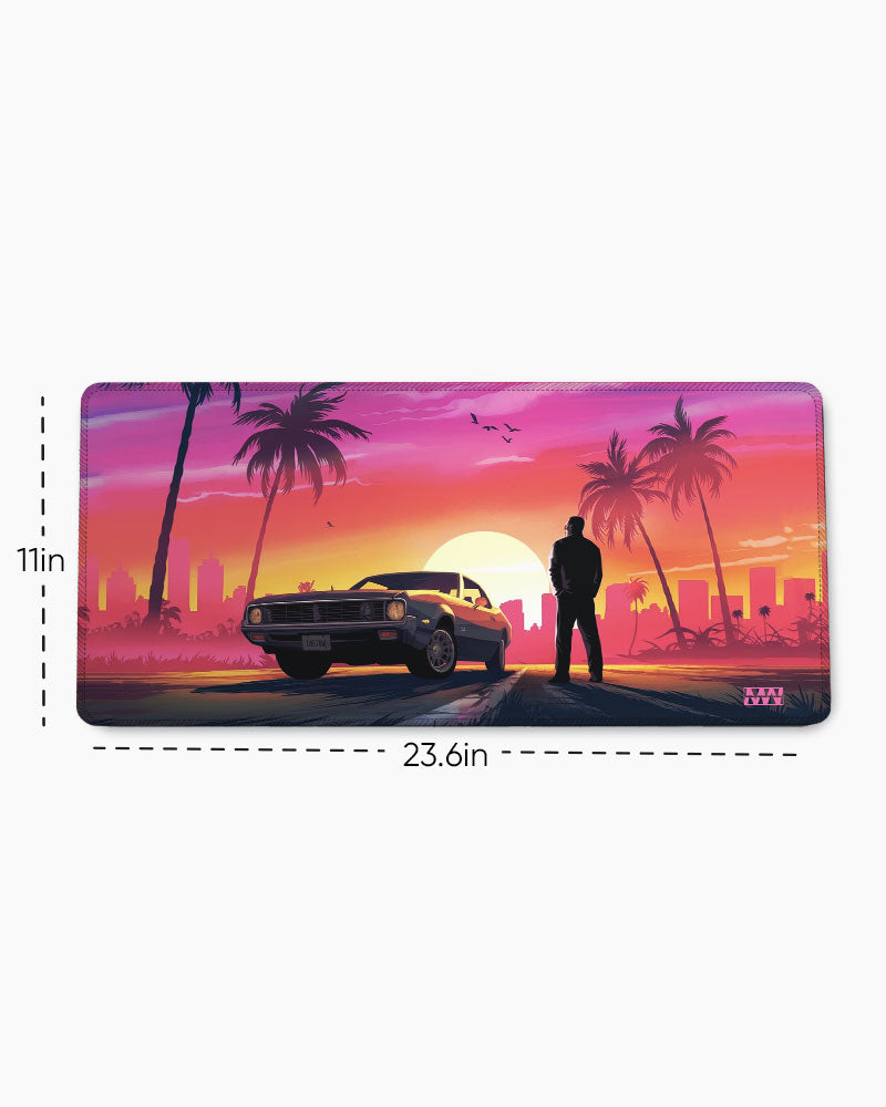 Retro Sunsets Drive Deskmat