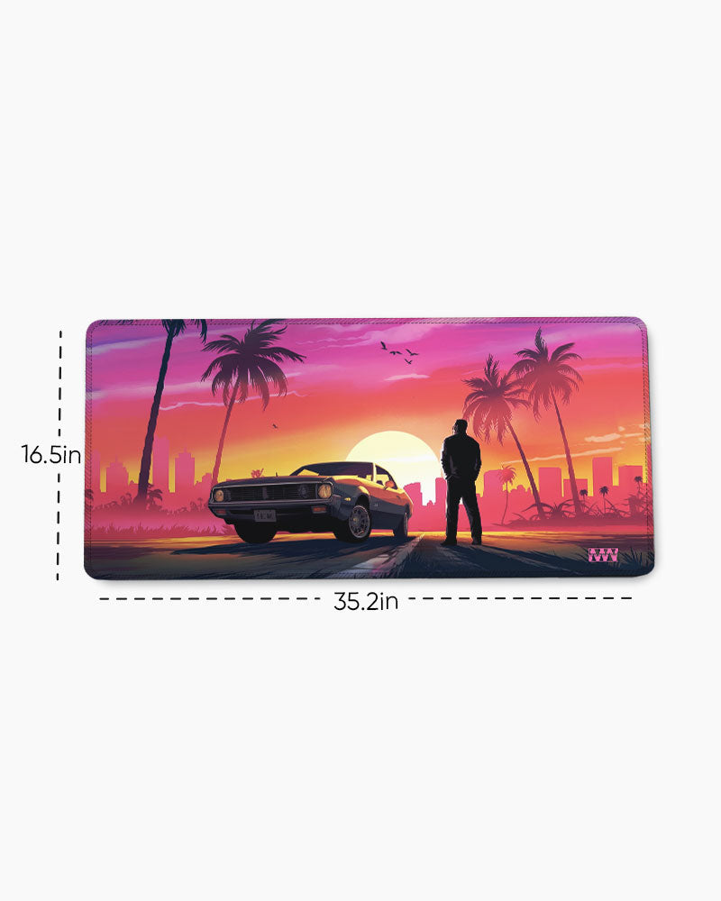 Retro Sunsets Drive Deskmat
