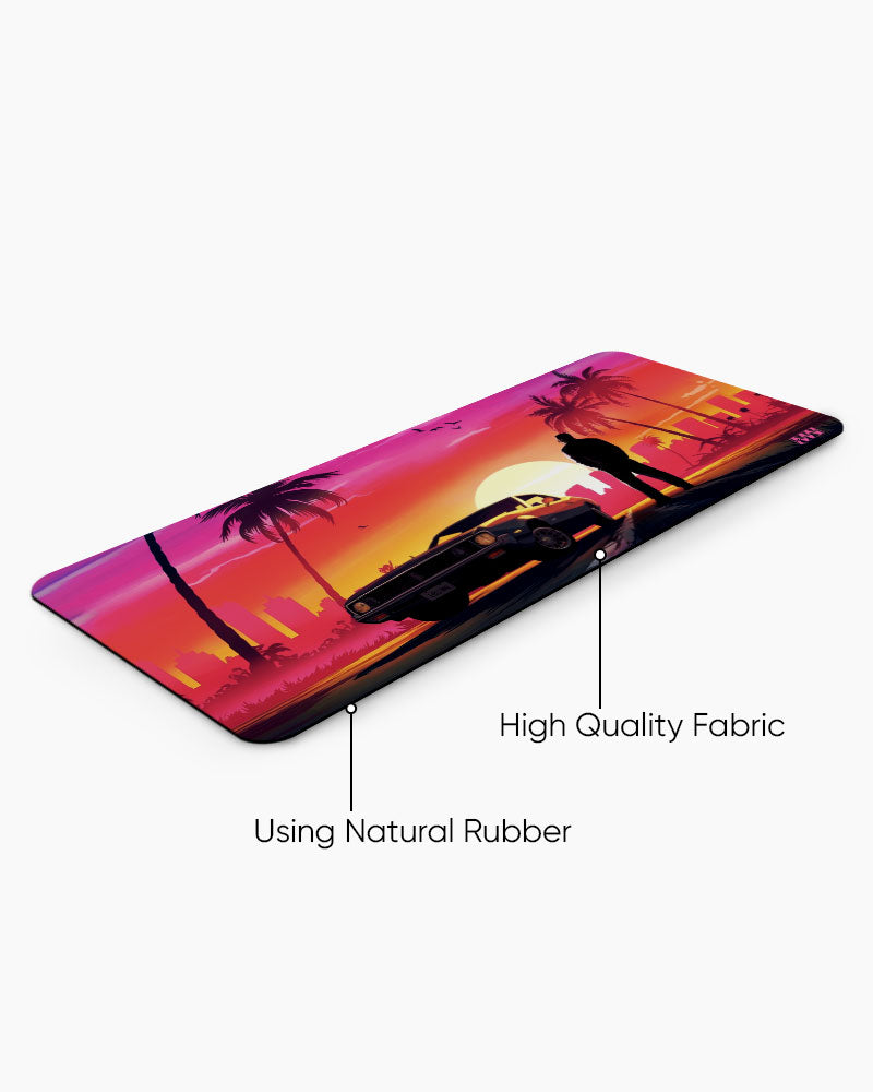 Retro Sunsets Drive Deskmat