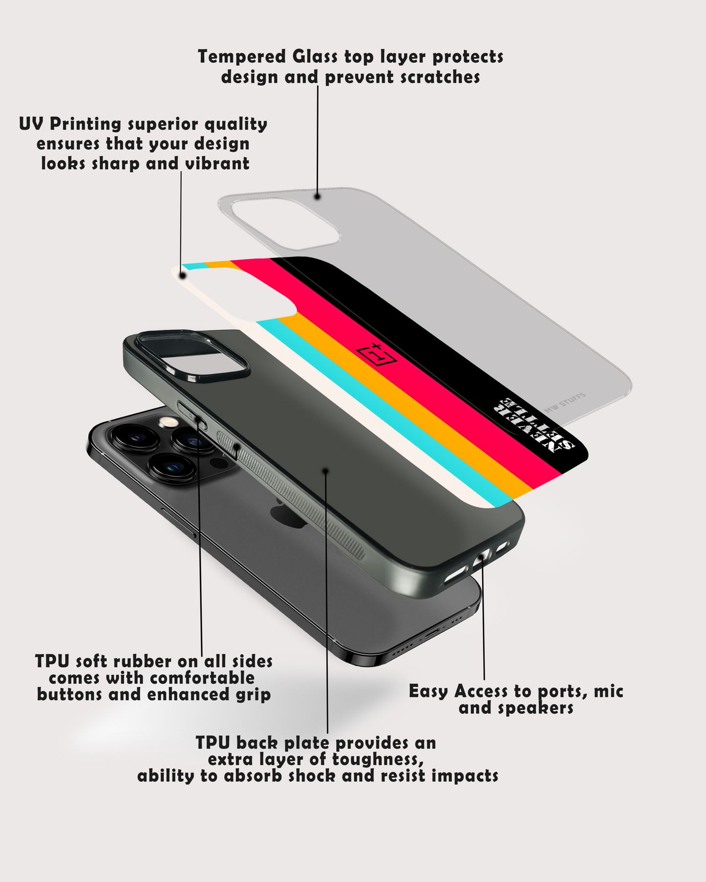 Retro Color Pattern Glass case - - MW Stuffs -