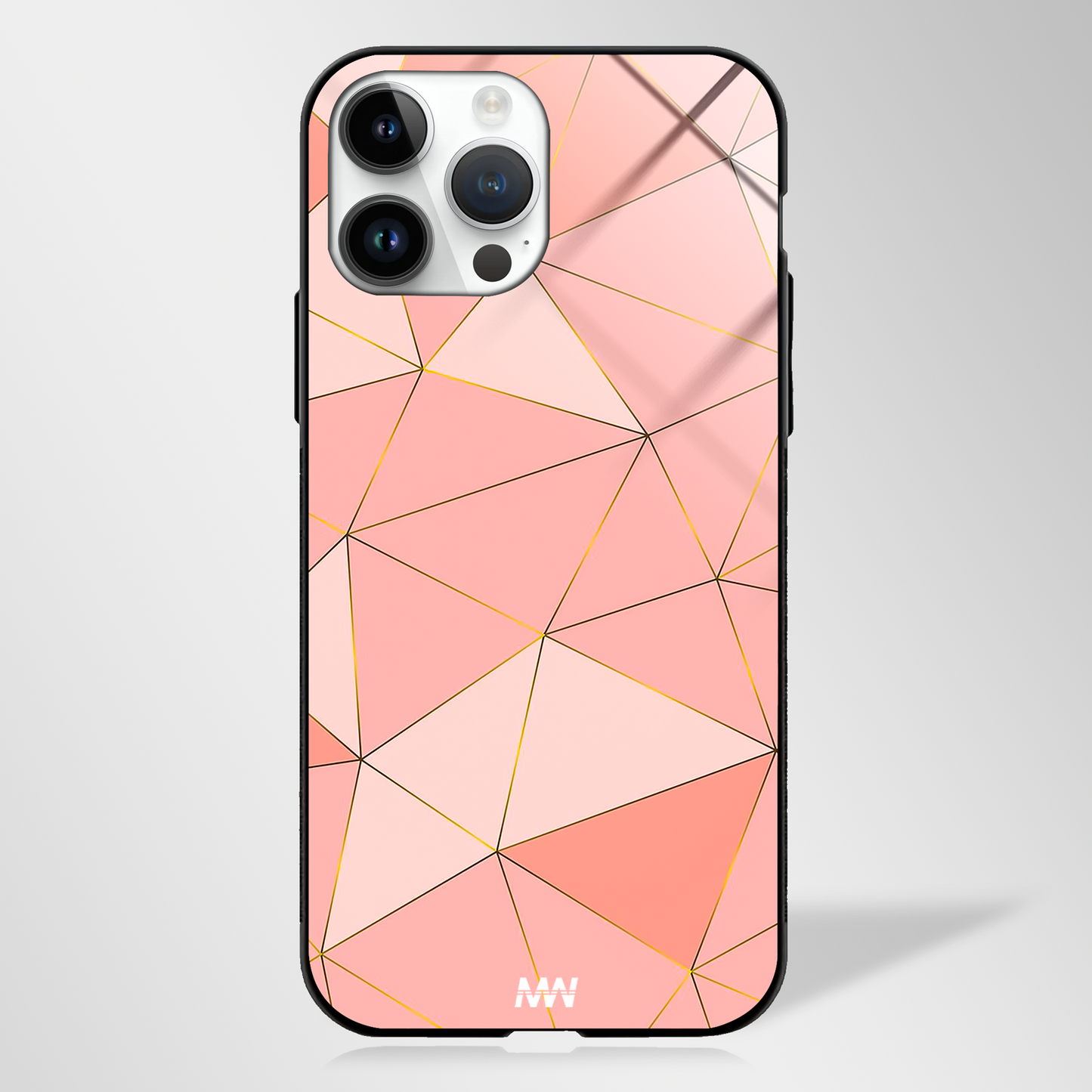Rose Gold Prism Pattern GLASS CASE - - MW Stuffs -