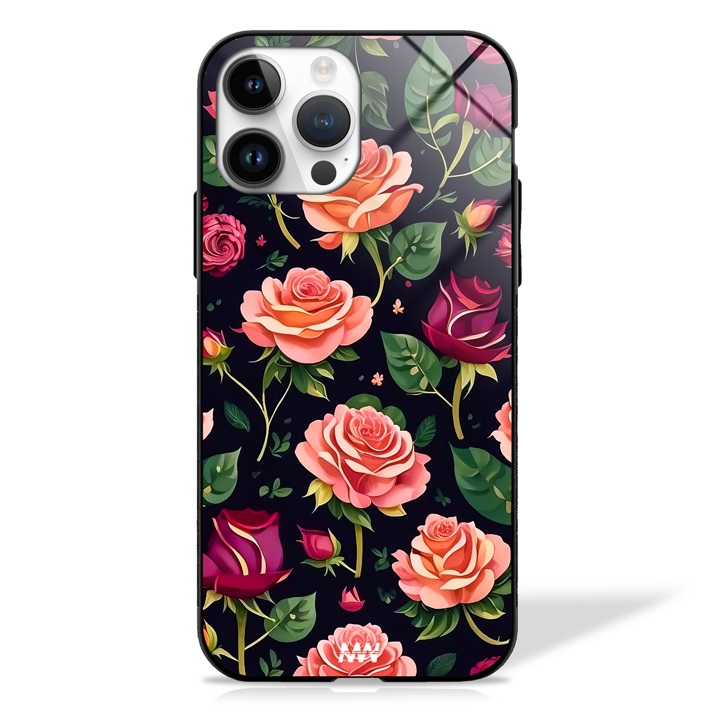 Rosey Chic Floral Premium GLASS CASE - - MW Stuffs -