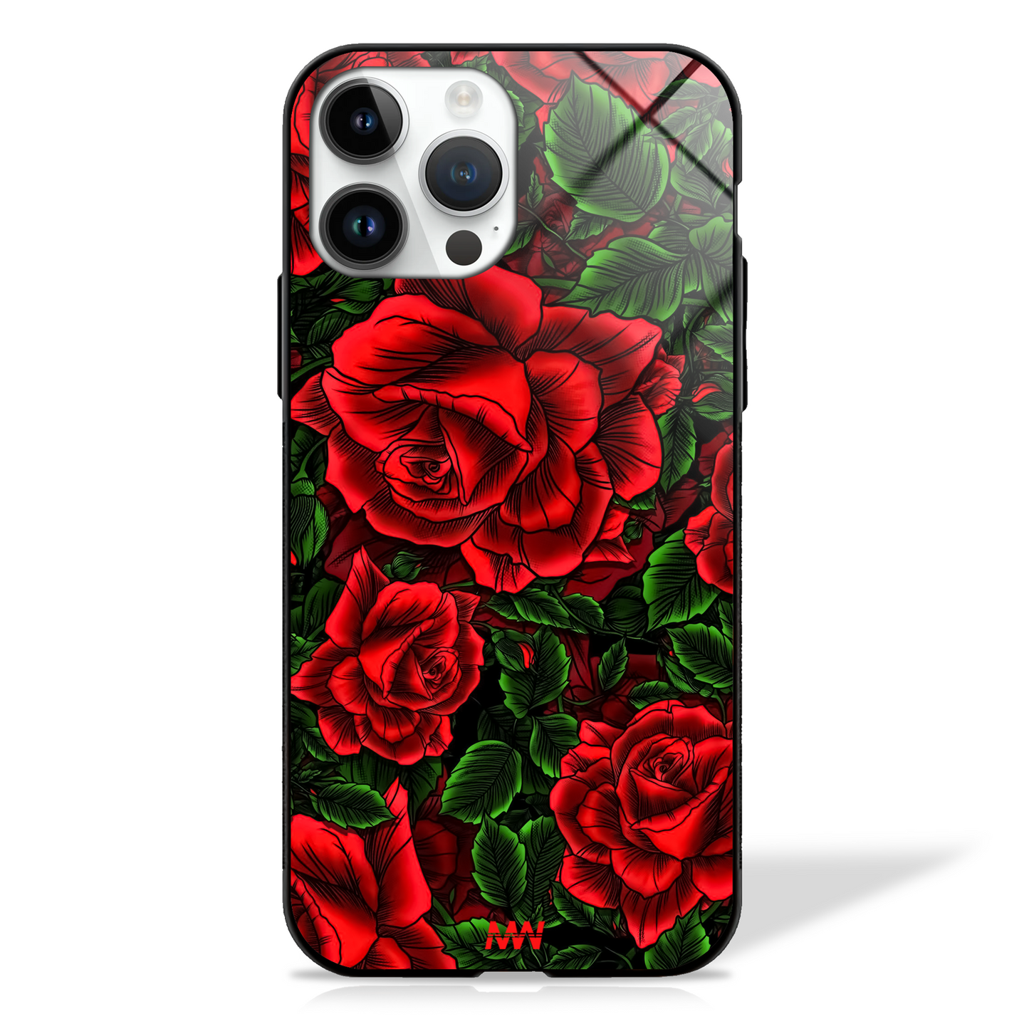 Rosey Rush Floral GLASS CASE - - MW Stuffs -
