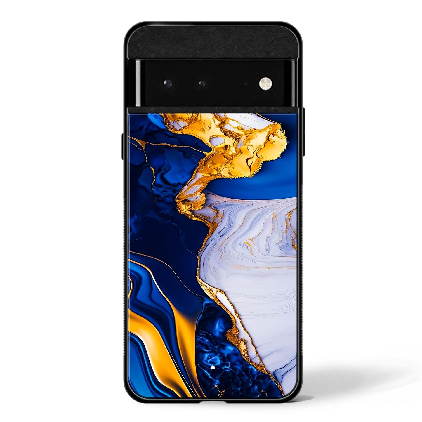 Sapphire Gold Marble Google Pixel Glass Phone Case