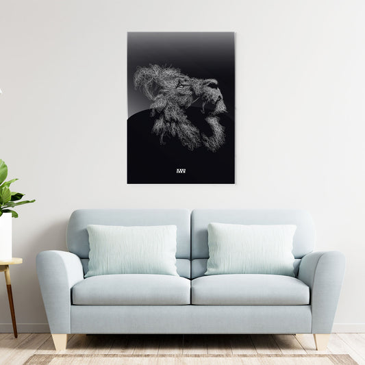 Scribble Lion Metal-Poster