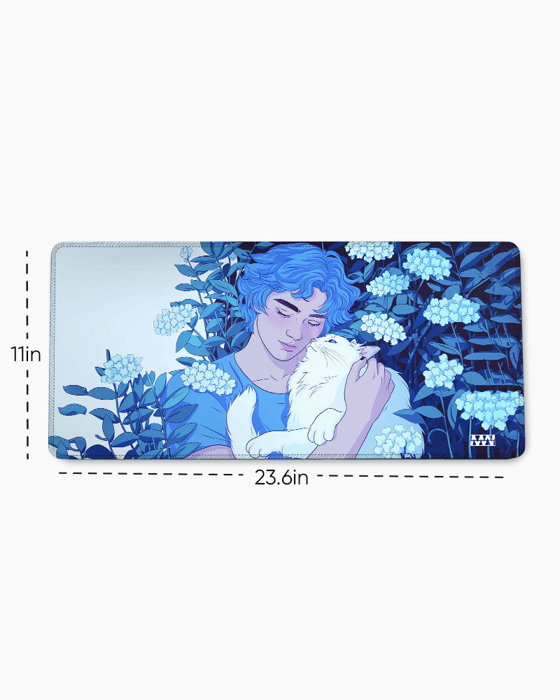 Serene Moment with a Cat Deskmat
