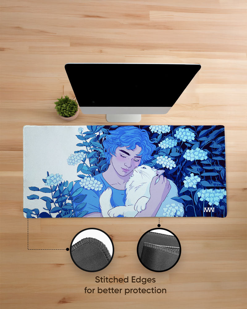 Serene Moment with a Cat Deskmat