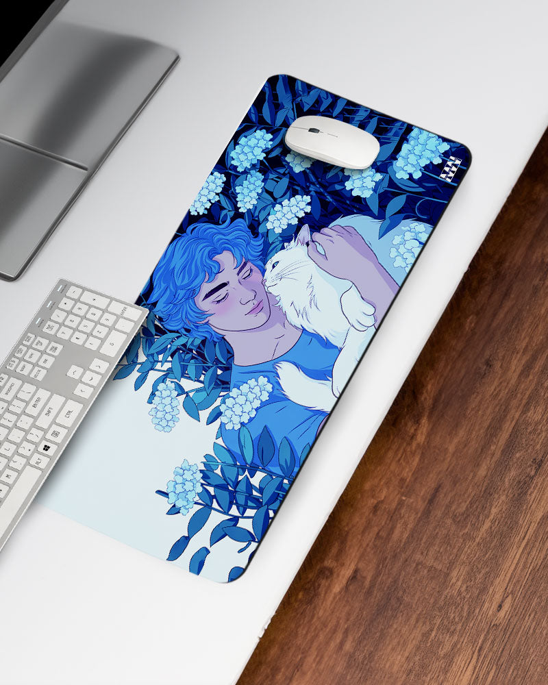 Serene Moment with a Cat Deskmat